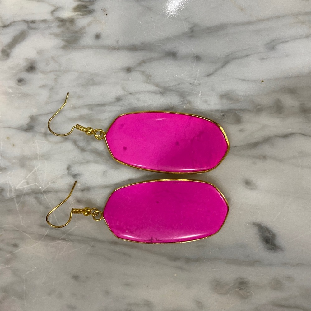 Hot pink drop earrings